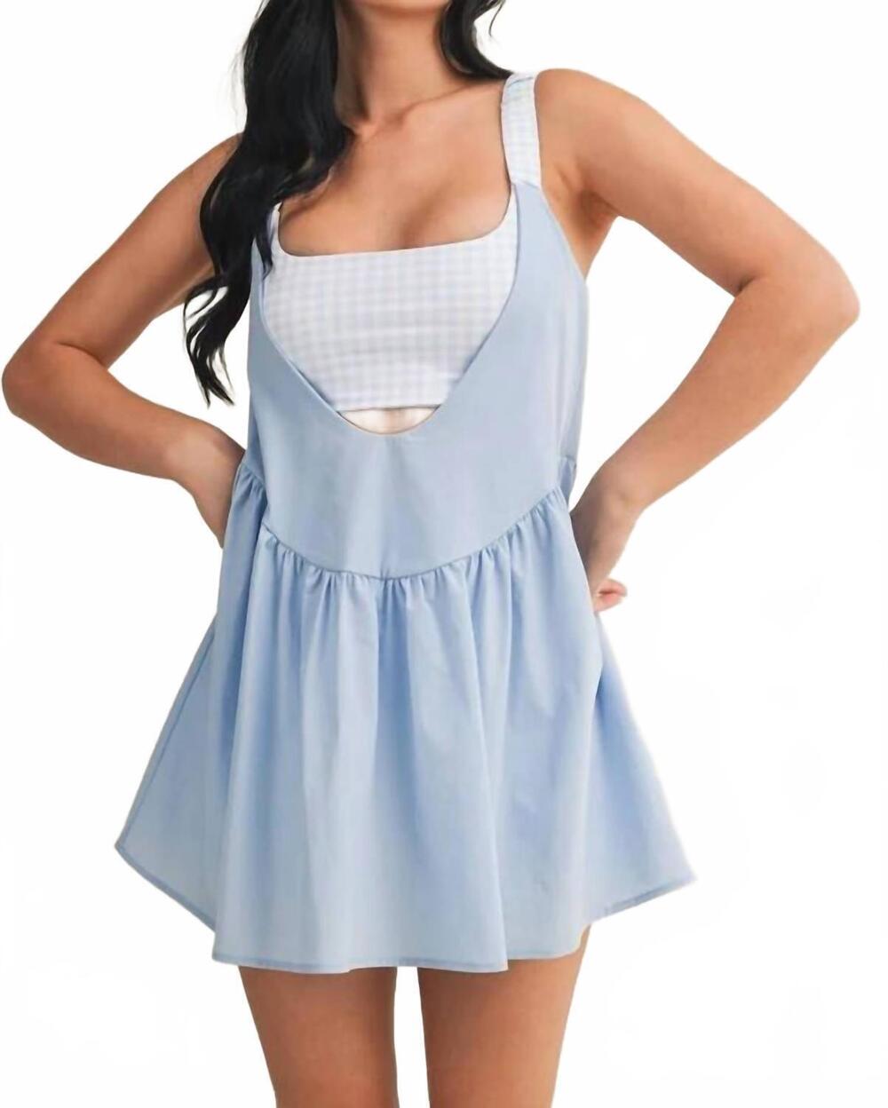 NEW KIMBERLY C double layered active dress in blue gingham